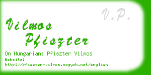 vilmos pfiszter business card